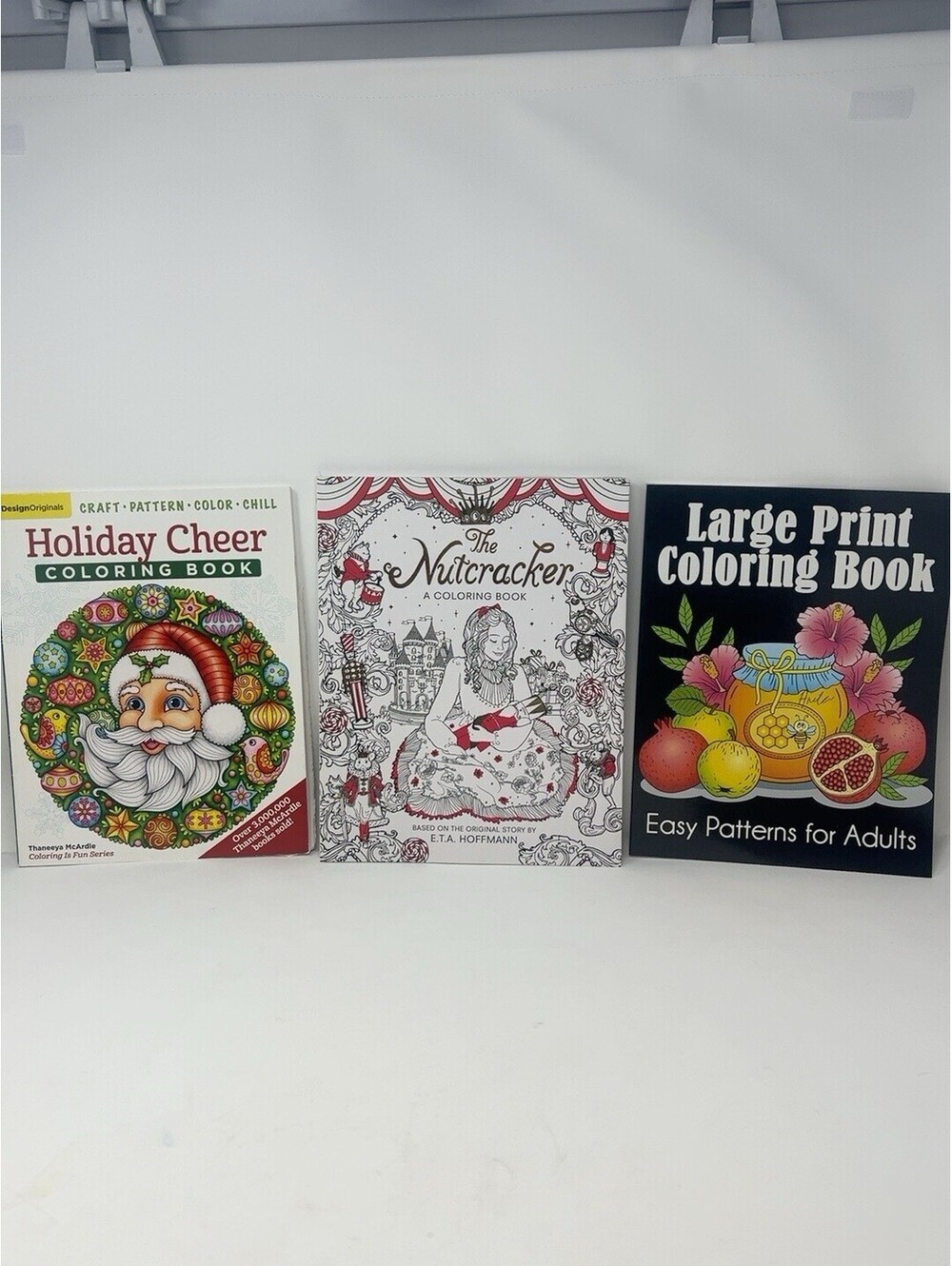 Lot 3 Adult Coloring Books Holiday Cheer Nutcracker Large Print NEW Unused 2018